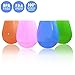 Zhide Set of 4 Silicone Wine Glasses Stemless 9/12 Ounce 4 Different Bright Colors (L) by Zhide