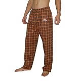 Mens NFL Denver Broncos Plaid Finest Cotton Sleepwear / Pajama Pants - Dark Blue & Orange (Size: L)