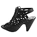 Beston CD35 Women's Peep Toe Cut Out Sling Back Mid Heel Gladiator Sandals