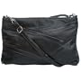 Black Leather Suede Purse Clutch Handbag