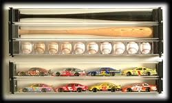 BCW BallQube Baseball Bat (Ball) Holder or NASCAR Die Cast Race Car Holder - 1:24 - Sports Memorabilia Display Case - Sportscards Collecting Supplies