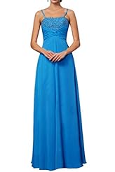 Chiffon 2014 Beaded Spaghetti Strap Bridesmaid Dress 