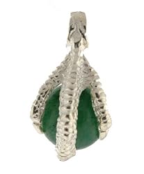 Sterling Silver Dragon's Claw with Aventurine 12mm Crystal Sphere Pendant