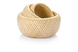 Bambu Double Wall Nesting Baskets, Set of 3, Natural