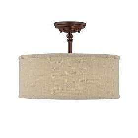 Capital Loft 3 Light Semi-Flush Fixture Burnished Bronze