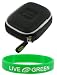 Ultra Slim Hard Shell Bluetooth Carrying Case for Aliph Jawbone and Aliph Jawbone II + Bonus Young Micro TM - Live Green WristBand