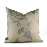 Morning Glory Organic Pillow in Silver by 