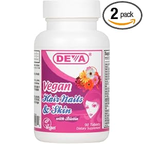 Deva Vegan Vitamins Hair, Nails & Skin, 90-Count  (Pack of 2)
