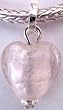 Silver Plated Dangle Fits Pandora Baby Pink Glass Heart Charm