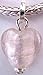Silver Plated Dangle Fits Pandora Lt. Pink Glass Heart Pendant (3)