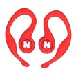 Koss SportClip Earphones with Wind Up Storage Case, University of Nebraska Logo - Red