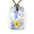 Rectangle Silver Foil Pendant - Camilla Blue/Silver Style2