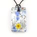 Rectangle Silver Foil Pendant - Camilla Blue/Silver Style2