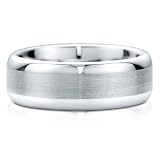 Tungsten Ring Band Brushed Comfort Fit 8mm - Ideal Gift For Father, For Him, Birthday, Anniversary, Bridal, Wedding, Engagement