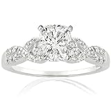 0.75 Ct Cushion Diamond Engagement Ring Pave SI3-G EGL