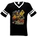 Firefighters To The Rescue V-Neck T-shirt, Firefighter on Ladder With Axe Mens Soccer Style Tee