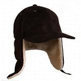 Winter Bomber Cotton Fur Hunting Hat - Black