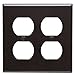 Leviton 2-Gang Duplex Device Receptacle Wallplate, Standard Size, Thermoset, Device Mount, 85016, Brown