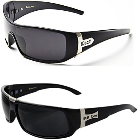 LOCS 2 Pair Black Gangster Sunglasses (See description, Black 92 &amp; 45)