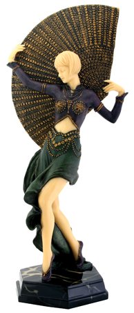 Art Deco Lady Gertrude Dancer Statue, 10 3/4-inch