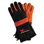 15" INCH EXTRA LONG CUFF HEAT RESISTANT Fireplace & Barbecue Gloves with Primiem Suede Leather Gloves, 100 % Cotton Lining