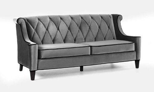 Gray Velvet Armen Living Barrister Velvet Sofa