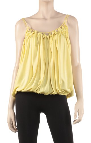 FINE SILK & WOOL JERSEY BLOUSON CAMISOLE YELLOW, L