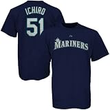Majestic Seattle Mariners #51 Ichiro Suzuki Navy Blue Players T-shirt
