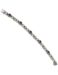 Sterling Silver W/14k 5.71rhodilite Garnet Bracelet