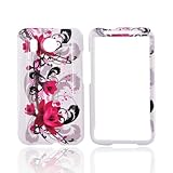 PINK FLOWER WHITE Hard Plastic Case Cover For HTC Inspire 4G