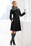 Fox Fur-Trim Wool Coat