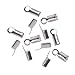 Beadaholique 20-Piece Fold Over Cord Ends for Ribbon, 3mm, Silver