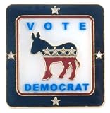 Vote Democrat Square Lapel Pin