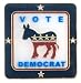 Vote Democrat Square Lapel Pin