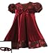 New Burgundy Velvet Dotted Dress ~ 2T to 4T ~ Christmas Holiday