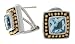 14K and Sterling Silver Blue Topaz Earrings