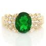10K Solid Yellow Gold Emerald-Green CZ Ring Jewelry