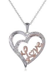 18k Rose Gold-Plated Sterling Silver Diamond Heart Pendant Necklace (0.06 cttw, I-J Color, I3 Clarity), 18"