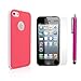 iPhone 5S Case, MagicMobile® Ultra Slim 2-Piece White Plastic Frame Bumper Smooth Flexible TPU Cover for iPhone 5 [Rose Pink] Protective iPhone 5s Case with Clear Screen Protector and Stylus