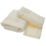 Melody Diamante Embroidered 3 Piece 100% Cotton Towel Gift Set