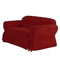 Soft Suede Sofa Slipcover - Burgundy