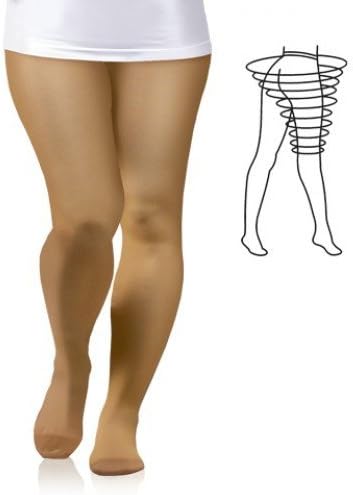 PLUS SIZE 23-32 mmHg MEDICAL COMPRESSION Pantyhose Support Tights Closed Toe (XL, beige)