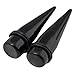 PiercingJ 16mm Pair air Acrylic Straight Ear Taper Plug Expander Stretching Gauge Kit Starter Black