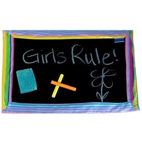 Princess Linens Doodlebugz Chalk Talk Chalkboard Placemat Pink Striped by Princess Linens