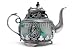 Wallmonkeys Peel and Stick Wall Decals - Antique Teapot - 48"W x 32"H Removable Graphic