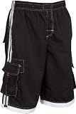 Mens Solid Colour with Contrast Stripes Skate Surf Board Short / Swim Trunks - ( 4 Colours )