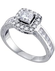1.09CTW DIAMOND 0.39CT CENTER PRINCESS INVISIBLE RING