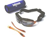 Orange Ladgecom All-Weather Sunglasses & Goggles with Head Strap for Cycling, Running & Ski Sports