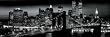 (12x36) New York City (Manhattan Night Skyline, Panorama) Art Poster Print