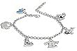 Silver Link Bracelet with Charm, Size: Adjustable Up To 8.5",